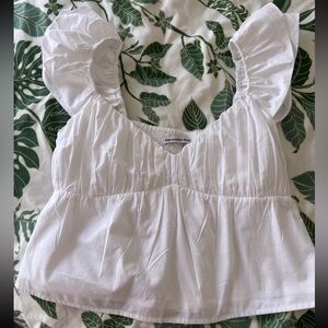 Abercrombie Ruffle Poplin Top